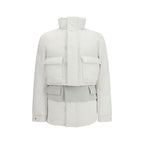Sacai White Polyester Full-Length Jacket