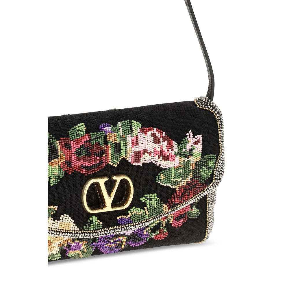 Valentino Garavani Multicolor Linen Shoulder Bag