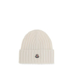 Moncler White Wool Oves Aries Beanie