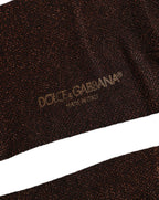 Dolce & Gabbana Men Brown Viscose Over The Calf Accessory Socks