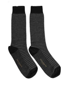 Dolce & Gabbana Black Wool Houndstooth Over Calf Accessory Socks