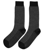 Dolce & Gabbana Black Wool Houndstooth Over Calf Accessory Socks