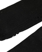 Dolce & Gabbana Black Cotton Distressed Mid Calf Accessory Socks
