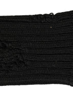 Dolce & Gabbana Black Cotton Distressed Mid Calf Accessory Socks
