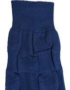 Dolce & Gabbana Royal Blue Checkered Silk Mid Calf Accessory Socks