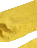 Dolce & Gabbana Men Yellow 100% Silk Mid Calf Accessory Socks