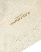 Dolce & Gabbana Off White Cotton Knit Mid Calf Accessory Socks