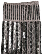 Dolce & Gabbana Gray Sequin Cotton Knit Mid Calf Accessory Socks