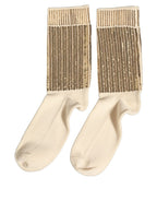 Dolce & Gabbana Off White Sequin Cotton Mid Calf Accessory Socks