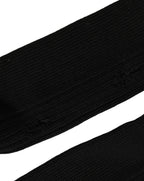 Dolce & Gabbana Men Black Cotton Distressed Mid Calf Accessory Socks
