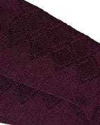 Dolce & Gabbana Burgundy Wool Crest Logo Knee High Accessory Socks