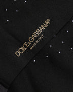 Dolce & Gabbana Men Black Cotton Polka Dot Mid Calf Accessory Socks
