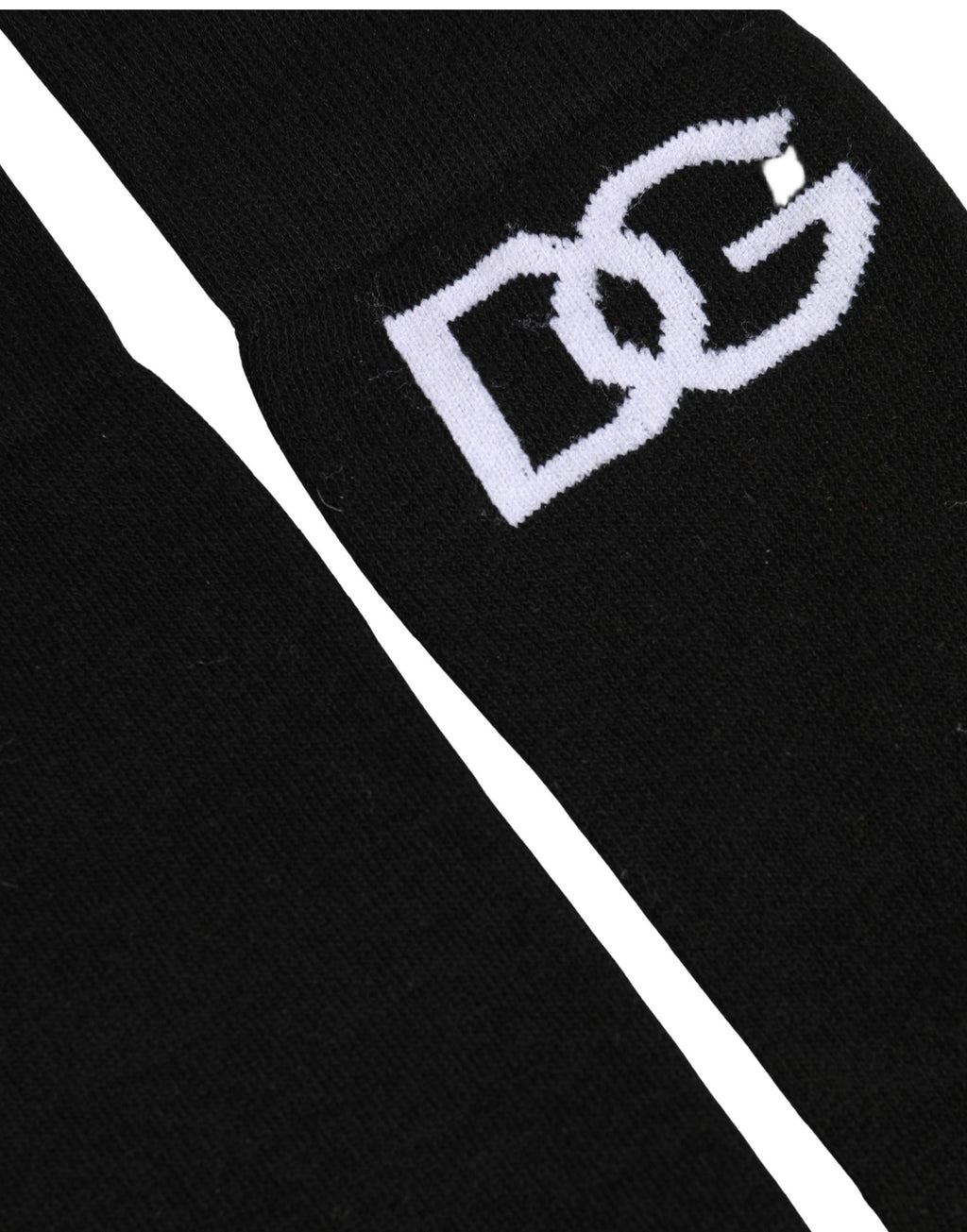 Dolce & Gabbana Men Black Cotton DG Logo Mid Calf Accessory Socks
