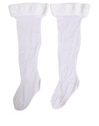 Dolce & Gabbana .White Nylon Logo Calf Long Women Accessory Socks