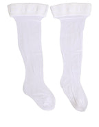 Dolce & Gabbana .White Nylon Logo Calf Long Women Accessory Socks
