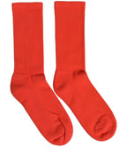Dolce & Gabbana Red Cotton Ribbed Mid Calf Women Accessory Socks