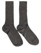 Dolce & Gabbana Dark Gray Viscose Logo Mid Calf Accessory Socks