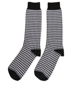 Dolce & Gabbana Black White Houndstooth Mid Calf Accessory Socks
