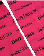 Dolce & Gabbana Pink Cotton Logo Print Mid Calf Accessory Socks