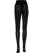 Dolce & Gabbana Black Polka Dot Fishnet Pantyhose Stockings Socks