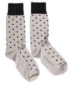 Dolce & Gabbana Gray Viscose Stretch Dotted Women Accessory Socks