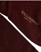 Dolce & Gabbana Burgundy Viscose Mid Calf Accessory Socks