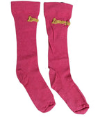 Dolce & Gabbana Pink Embroidered Cotton Mid Calf Accessory Socks