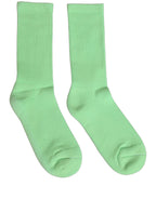 Dolce & Gabbana Green Cotton Ribbed Mid Calf Women Accessory Socks