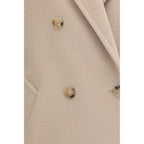 Max Mara Beige Wool Oves Aries Full-Length Jacket