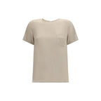 Max Mara Beige Silk T-Shirt