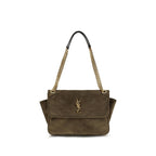 Saint Laurent Bicolor Suede Leather Shoulder Bag