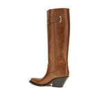 Chloé Brown Calf Leather Bos Taurus Over The Knee