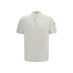 Moncler White Cotton Polo Shirt