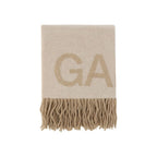 Ganni White Wool Oves Aries Foulard