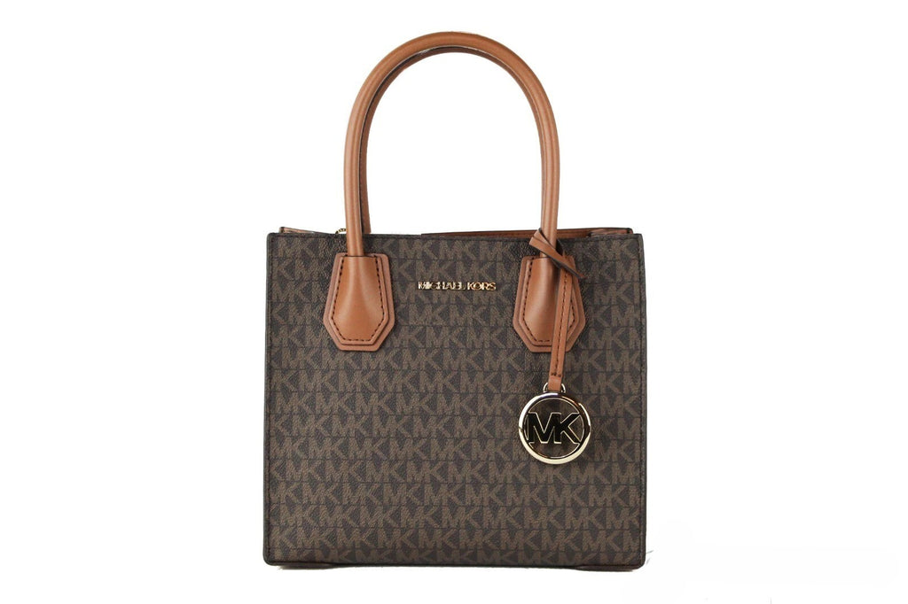 Michael Kors MICHAEL KORS Mercer 35S1GM9M2B Medium Logo And Leather Accordion Crossbody Bag In Brown