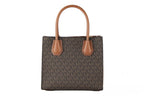 Michael Kors MICHAEL KORS Mercer 35S1GM9M2B Medium Logo And Leather Accordion Crossbody Bag In Brown
