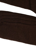 Dolce & Gabbana Dark Brown Nylon Ribbed Over The Calf Socks