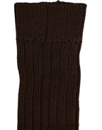 Dolce & Gabbana Dark Brown Nylon Ribbed Over The Calf Socks