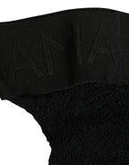 Dolce & Gabbana Black Wool Logo Calf Long Women Accessory Socks