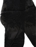 Dolce & Gabbana Black Floral Nylon Stretch Over The Calf Socks