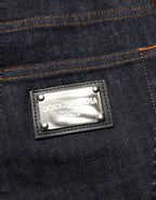 Dolce & Gabbana Dark Gray Cotton Slim Fit Men Denim Jeans