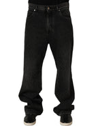 Dolce & Gabbana Dark Gray Cotton WideLeg Oversize Denim Jeans