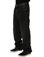 Dolce & Gabbana Dark Gray Cotton WideLeg Oversize Denim Jeans