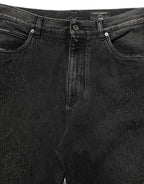 Dolce & Gabbana Dark Gray Cotton WideLeg Oversize Denim Jeans