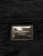 Dolce & Gabbana Black Cotton Relaxed Wide Leg Men Denim Jeans
