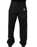 Dolce & Gabbana Dark Gray Cotton WideLeg Oversize Denim Jeans