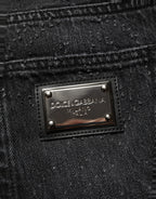 Dolce & Gabbana Dark Gray Cotton WideLeg Oversize Denim Jeans