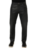 Dolce & Gabbana Dark Gray Cotton Loose Fit Men Denim Jeans