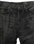 Dolce & Gabbana Dark Gray Cotton Baggy Cargo Men Denim Jeans