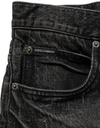 Dolce & Gabbana Dark Gray Cotton Baggy Cargo Men Denim Jeans